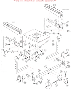 Pride Legend (SC3000) - Seat Frame - Pinchless Hinge - 16 Wide