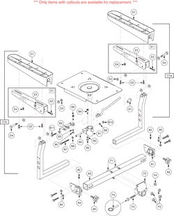 Pride Legend (SC3000) - Seat Frame - Pinchless Hinge - 22 Wide