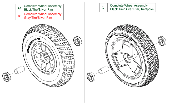 Go-Go Elite Traveller Plus 4-Wheel (SC54) - Wheel Assemblies - Front