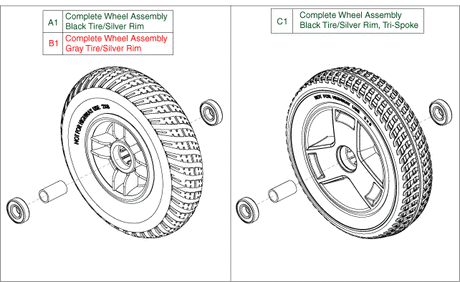 Go-Go Elite Traveller Plus 4-Wheel (SC54) - Wheel Assemblies - Front