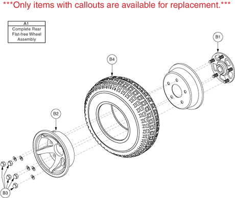 Pride Legend XL (SC3450) - Wheel Assemblies - Rear - Solid