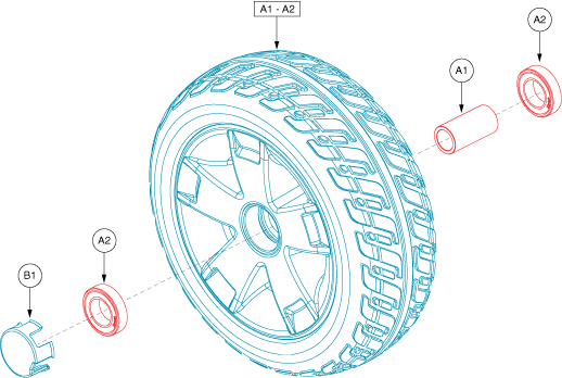 Pride Maxima (SC940) - Wheel Assemblies - Front - S5730610001030 - Subsequent