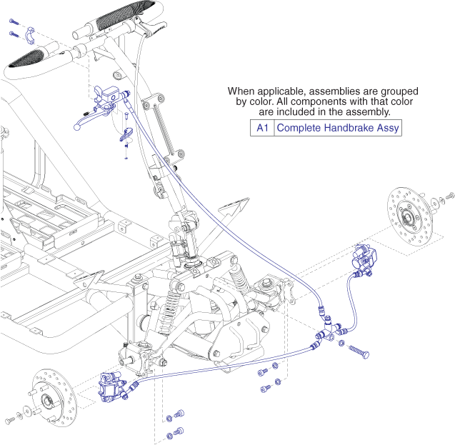 Pride Pursuit XL (SC714) - Hand Brake Assembly