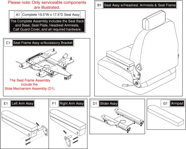 Pride Pursuit XL (SC714) - Seat - Original