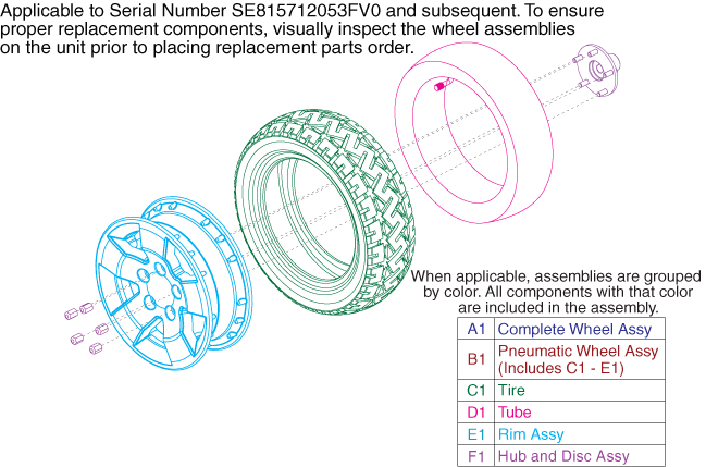 Pride Pursuit XL (SC714) - Wheel Assemblies - Rear - Se815712053fv0 - Subsequent