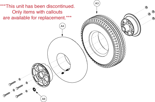 Pride Rally (SC151) - Wheel Rear - Pneumatic