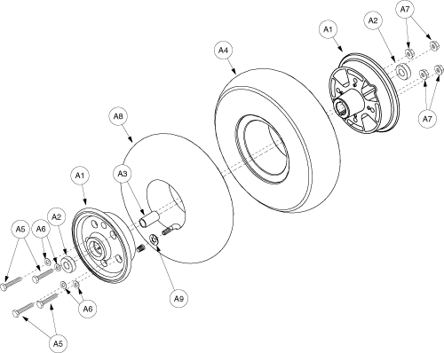 Pride Rally Shopper (SC151SHP) - Wheel Assemblies - Front