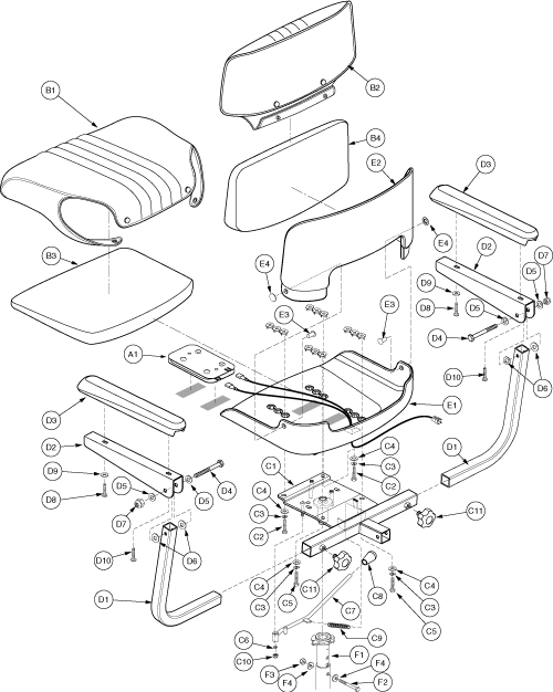 Pride Rally Shopper (SC151SHP) - Seat Assembly