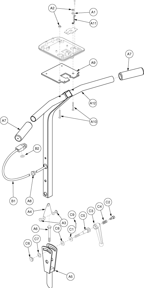 Pride Rally Shopper (SC151SHP) - Frame - Tiller