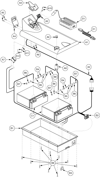 Pride Revo (SC60) - Battery Box Assembly