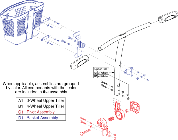 Go-Go ES (S83) - Frame Assemblies - Tiller