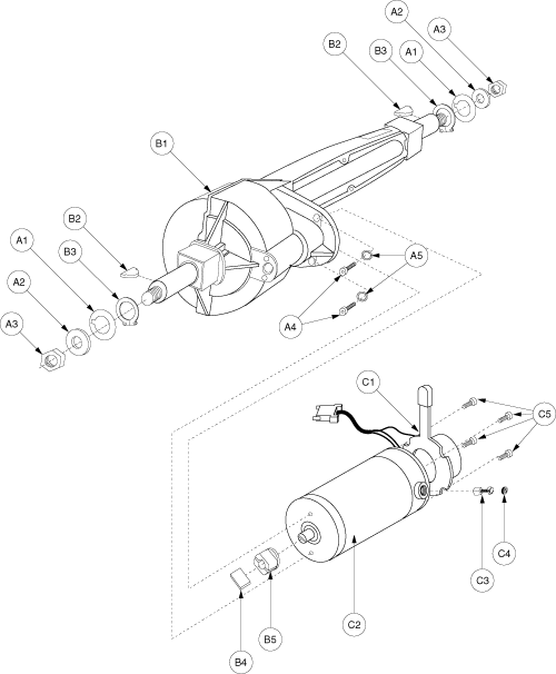 Pride Sidekick (SC200) - Drive System - Motor / Brake - Sk-97209 - Prior - Hole Pattern 3&9