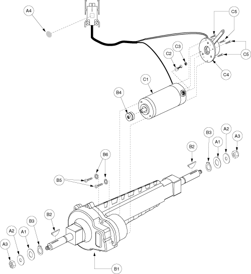 Pride Sidekick (SC200) - Drive System - Motor / Brake - Sk-97210 - Sub - Hole Pattern 5&9