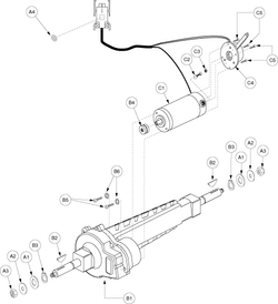 Pride Sidekick (SC200) - Drive System - Motor / Brake - Sk-97210 - Sub - Hole Pattern 5&9