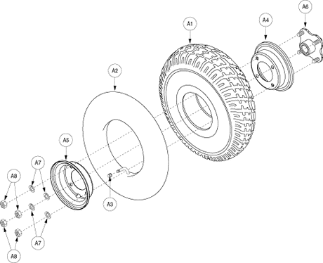 Pride Sidekick (SC200) - Wheel Rear - Pneumatic