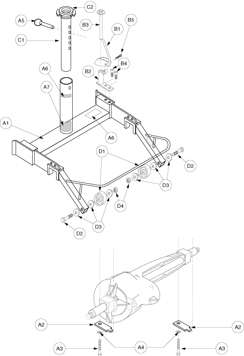 Pride Sidekick (SC200) - Rear Frame - Sk-93799 - Prior