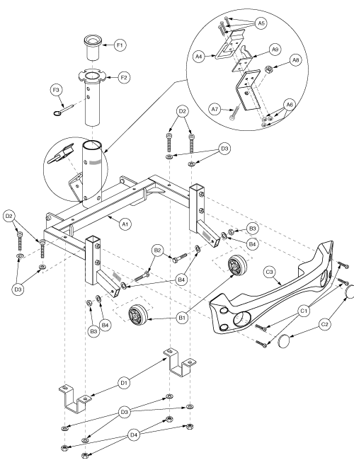 Pride Sonic (SC50) - Rear Frame – Monster Scooter Parts