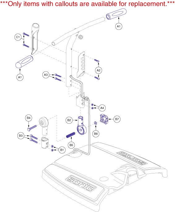 Pride Sonic (SC52) - Frame Assemblies - Tiller