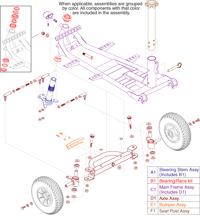 Go-Go ES (S84) - Frame Assemblies - Front