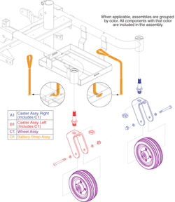 Pride TSS 300 - Serial Numbers Beginning W/ Jc1 - Caster Arm W/ Forks & Wheels