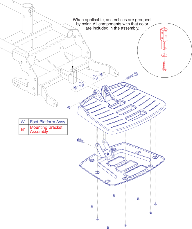 Pride TSS 300 - Serial Numbers Beginning W/ Jb3 - Footrest Platform