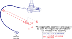 Pride TSS 300 - Serial Numbers Beginning W/ Jb3 - Joystick / Inline Mounting Bracket