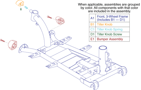 Go-Go Elite Traveller 3-Wheel (SC40E) - Frame Assemblies - Front