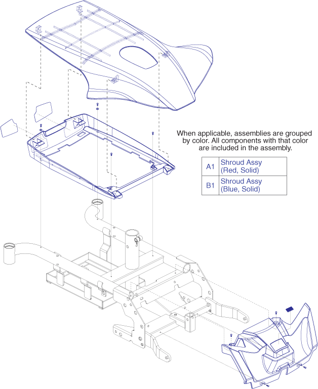 Pride TSS 300 - Serial Numbers Beginning W/ Jc1 - Shroud / Battery Tray