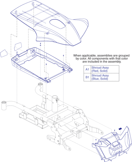 Pride TSS 300 - Serial Numbers Beginning W/ Jc1 - Shroud / Battery Tray