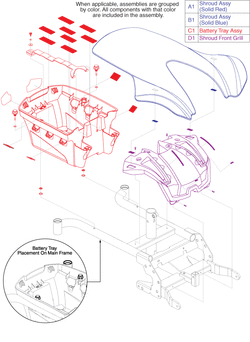 Pride TSS 300 - Serial Numbers Beginning W/ Jb3 - Shroud / Battery Tray