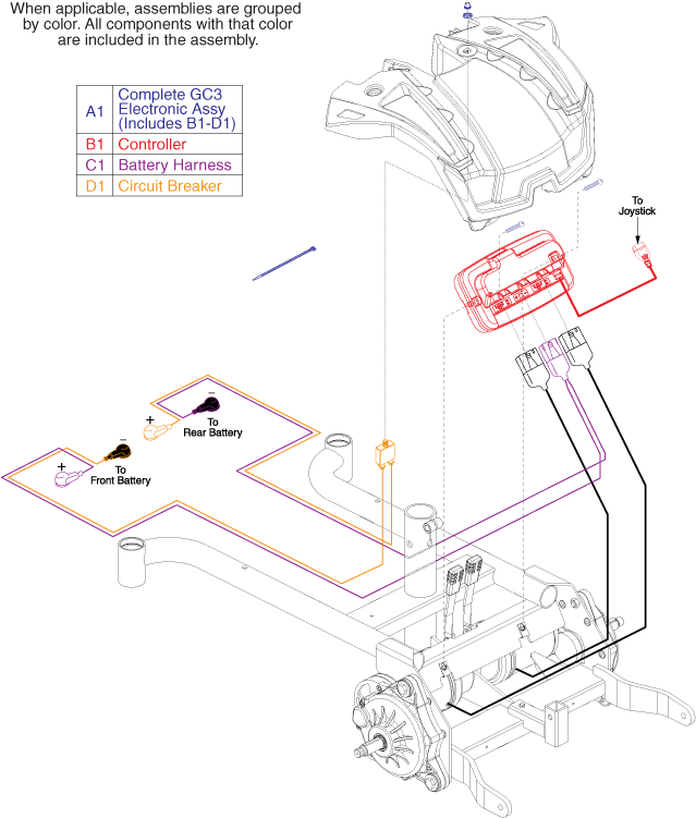 Pride TSS 300 - Serial Numbers Beginning W/ Jb3 - Electronics / Harnesses - Units Manufactured W/ Gc3 Electronics