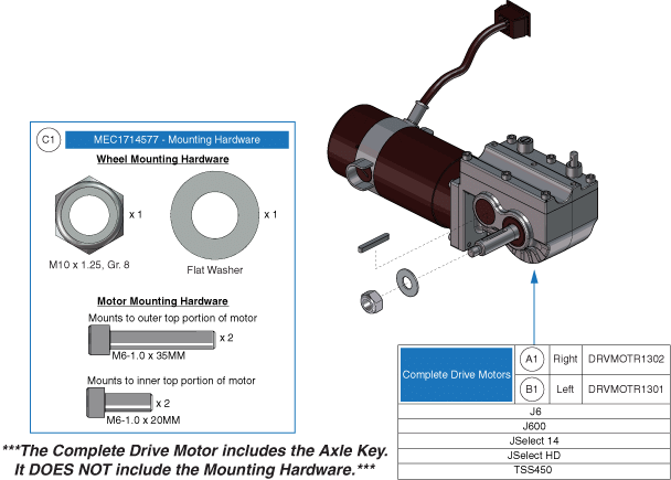 Pride TSS 450 - Motors / Freewheel - Motors