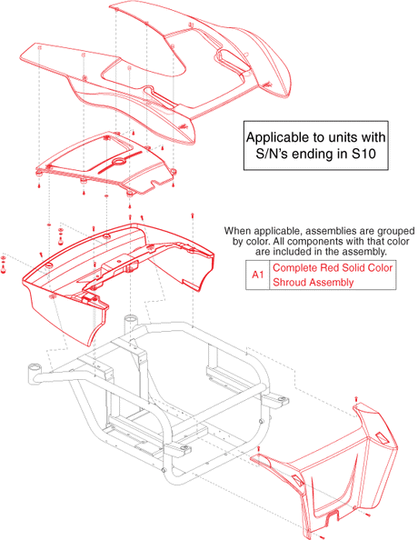 Pride TSS 450 - Shroud - Used W/ Sn Ending In S10
