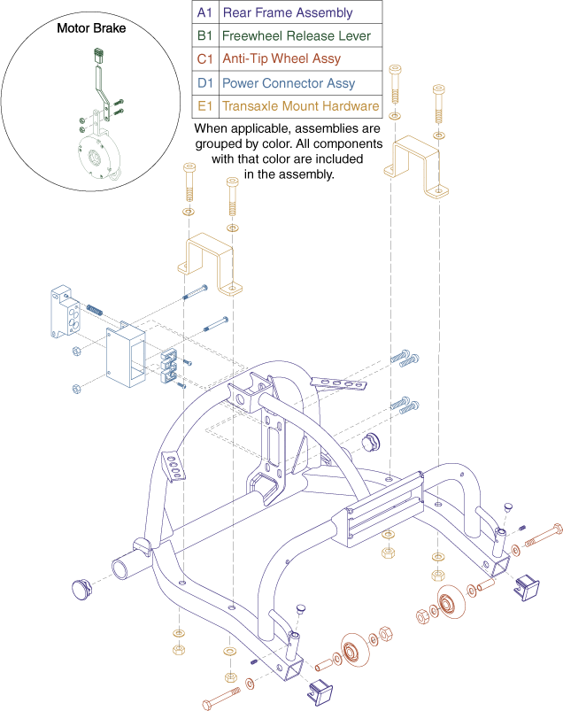 Pride Victory 9 (SC609) - Frame Assemblies - Rear