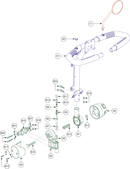 Pride Victory 9 (SC609PS) - Frame Assemblies - Tiller