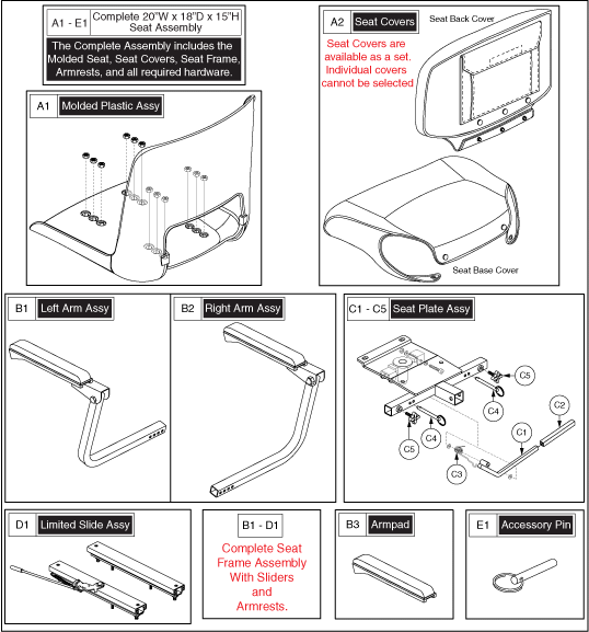 Pride Victory 9.2 (S6092) - Seat - Option (Molded Plastic, 20w X 18d)