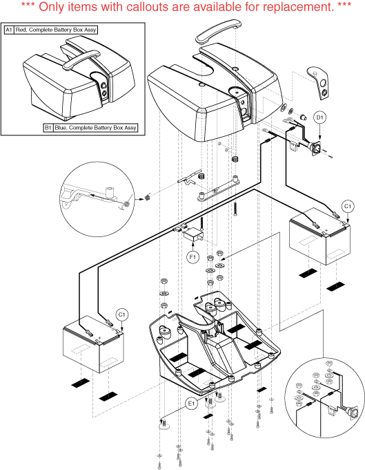 Go-Go Go-Chair - Battery Boxes / Battery - Battery Box W/ Battery & Serviceable Parts