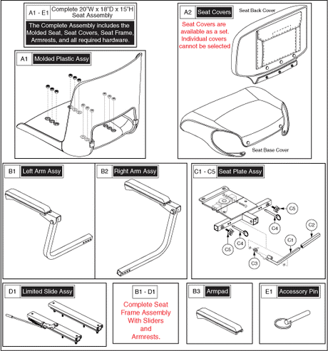Pride Victory 9.2 (S7092) - Seat - Option (Molded Plastic, 20w X 18d)