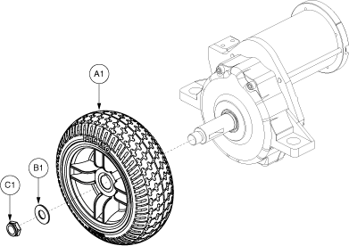 Go-Go Go-Chair - Drive Wheels - Complete, 1 Piece, Tire / Rim