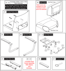 Pride Victory 10 (SC710) - Seat - Standard (Molded Plastic With Snap On Covers)