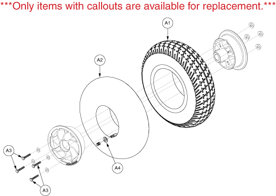 Pride Victory 3 (SC1600) - Wheel Rear - Pneumatic