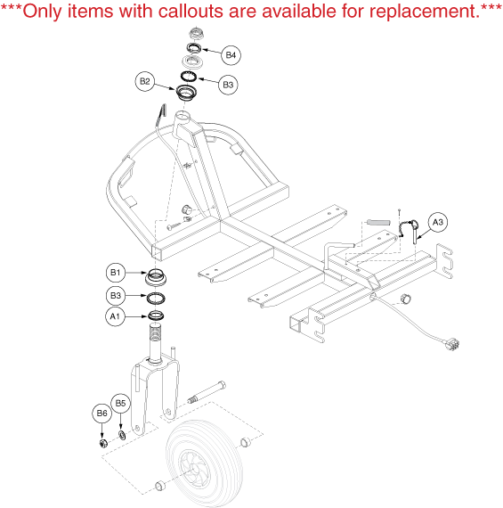 Pride Victory 3 (SC1600) - Front Frame 3 Wheel - V302021648 - Prior