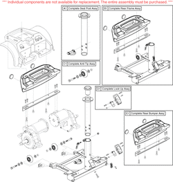 Go-Go Go-Chair - Main Frame / Seat Post - Rear Frame, Lock Up, Seat Post & Anti- Tip Wheels