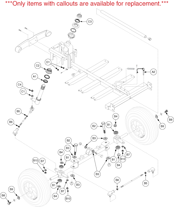 Pride Victory 4 (SC1700) - Front Frame 4 Wheel - V402020833 - Prior