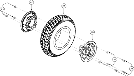 Go-Go Go-Chair - Drive Wheels - Used On Or After The 338 Day Of 2004, J66(338)(04)001c30