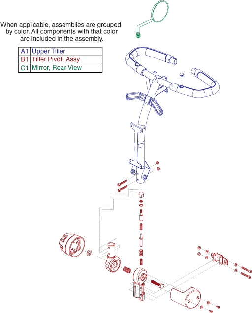 Pride Victory 10 LX with CTS Suspension (S710LX) - Main Frame - Tiller