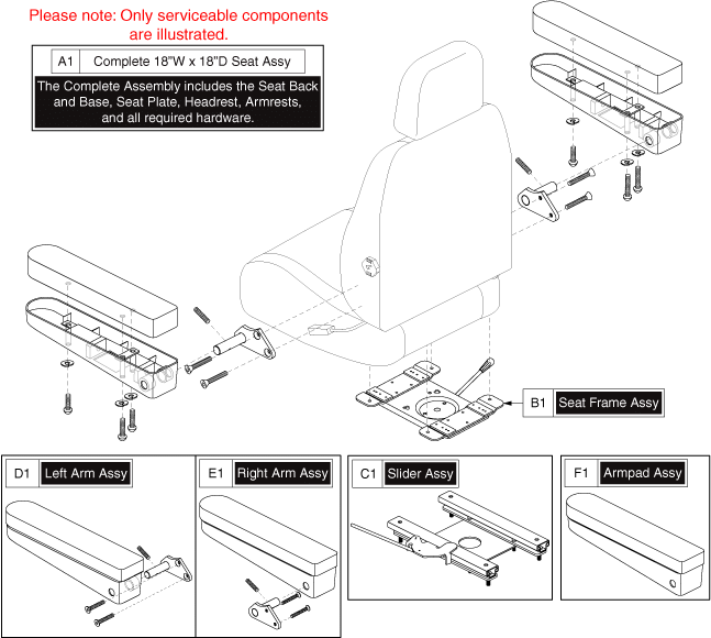 Pride Victory Sport (S710DXW) - Seat - Original (Discontinued)