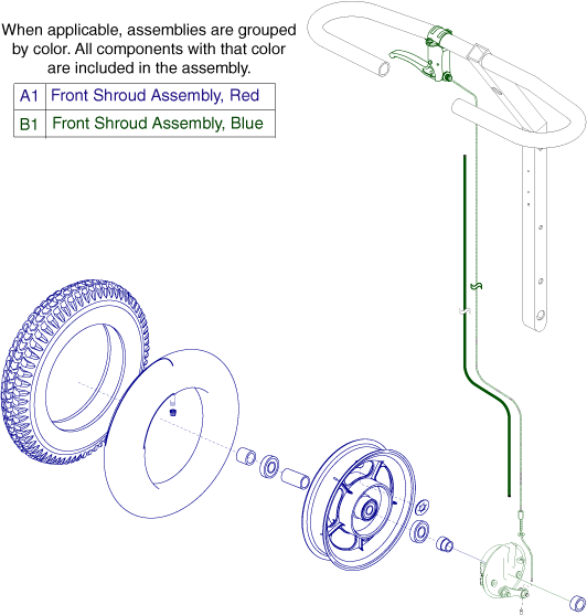 Pride Victory XL (SC260) - Wheel Assembly - Front