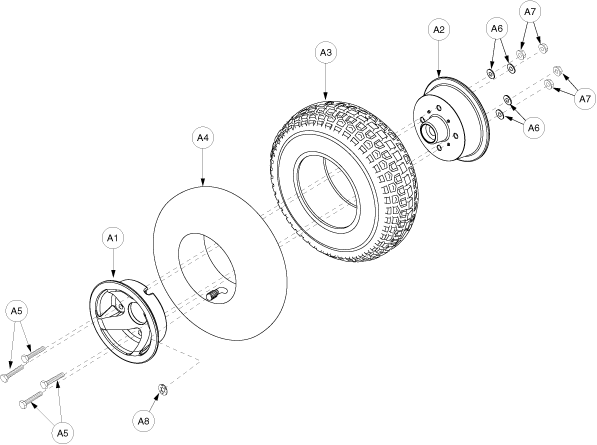 Pride Victory XL (SC260) - Wheel Assembly - Rear