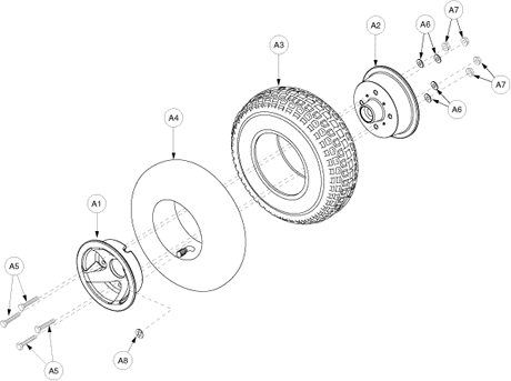 Pride Victory XL (SC260) - Wheel Assembly - Rear